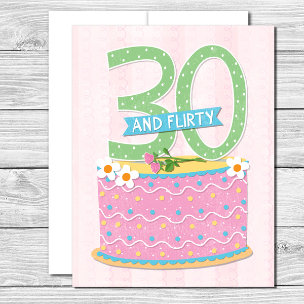 Celebrate her 30th! Hand drawn birthday card