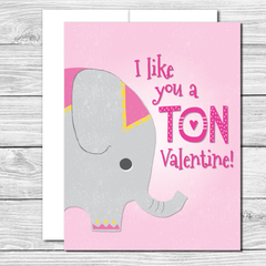 Valentine's Card with lovely elephant