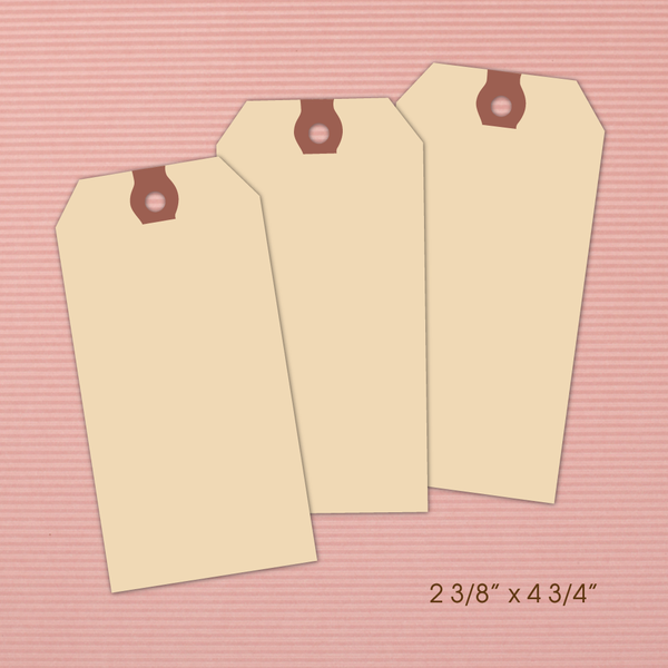 Set of large paper hang tags 13pt manilla--2 3/8 x 4 3/4