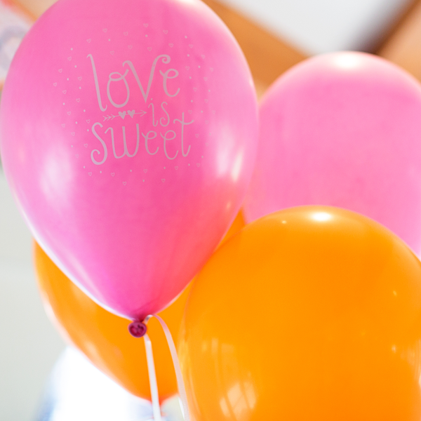 "Love is sweet!" Printed Party Balloons