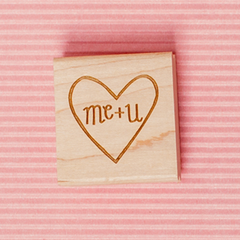 Art Stamp--Me + U in heart