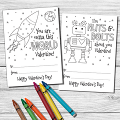 Color your own Valentine's Day Cards School Valentines