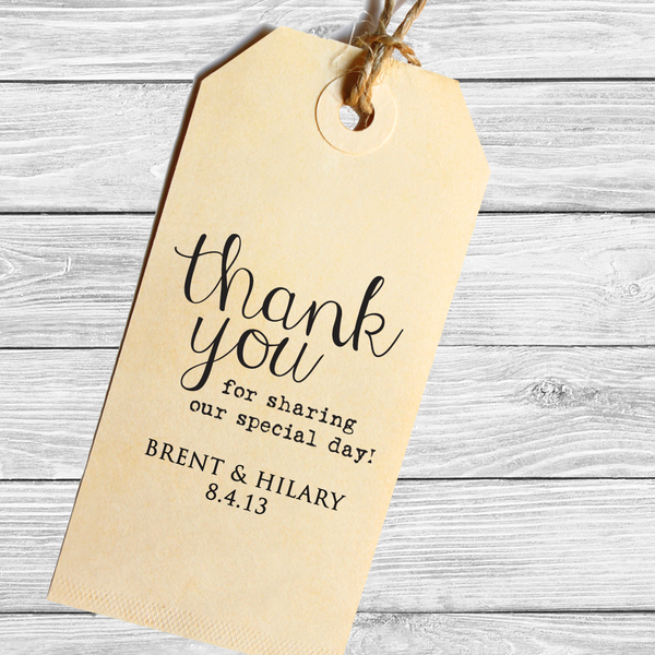 Wedding Favor Thank You Stamp with Modern Calligraphy
