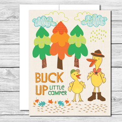 Buck up little camper! Hand drawn encouragement card
