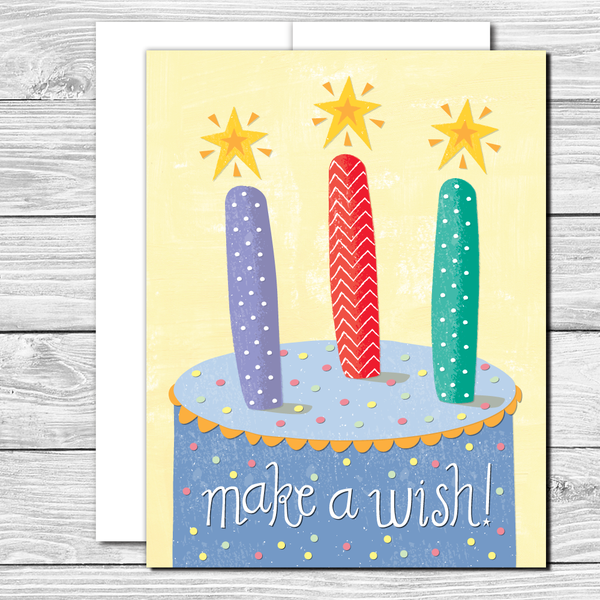 Make a wish! Hand drawn birthday card
