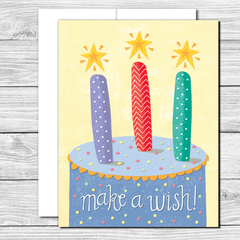 Make a wish! Hand drawn birthday card