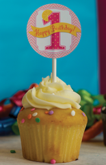 Pink Lemonade Party Cupcake Toppers