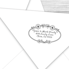 Address Stamp with Daisy Border