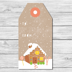 Gingerbread House Holiday Gift Tags