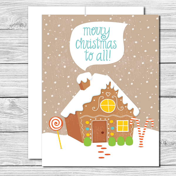 Merry Christmas to all! Hand drawn greeting card