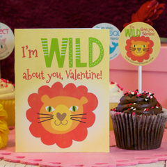 Valentine's Card with wild lion