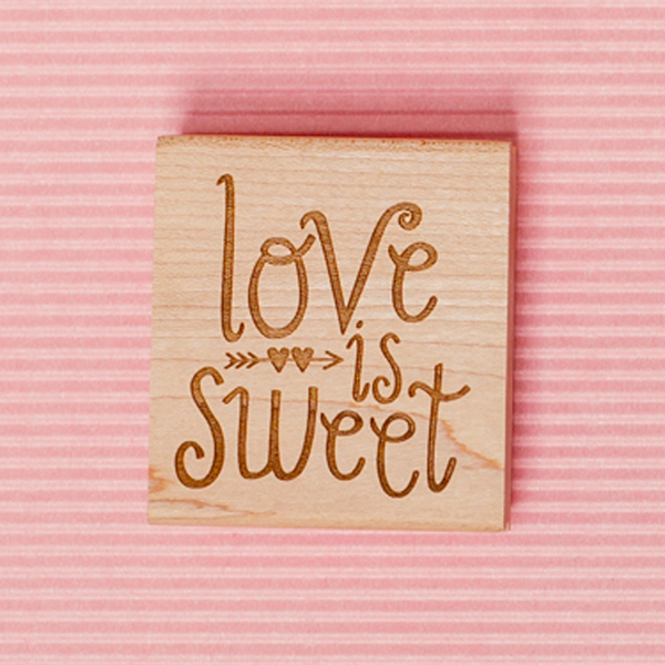 Art stamp--Love is sweet with hearts and arrows