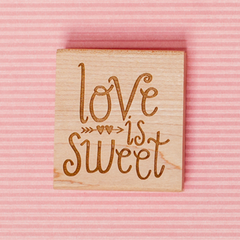 Art stamp--Love is sweet with hearts and arrows