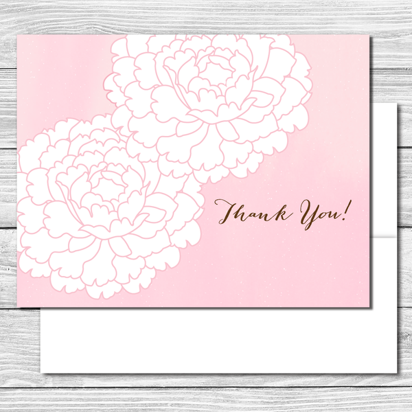 Thank you Notes--Pink Peonies