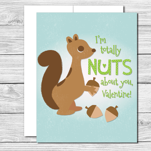 Valentine's Card with cozy squirrel