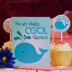 Valentine's Card with kooky whale